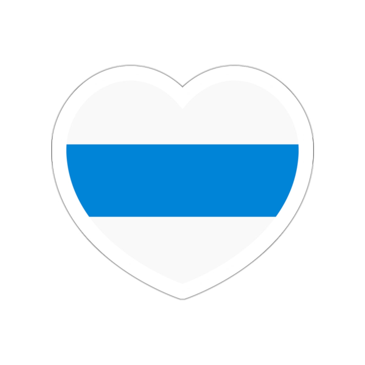 Heart Flag of Russia White-blue-white - STICKER Vinyl Die-Cut Decal-White-The Sticker Space