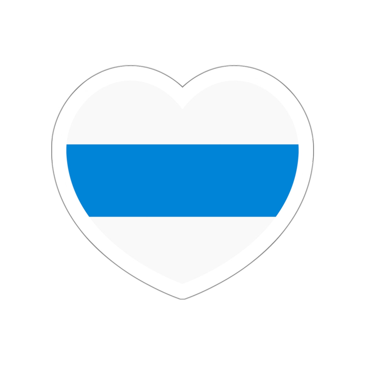 Heart Flag of Russia White-blue-white - STICKER Vinyl Die-Cut Decal-White-The Sticker Space