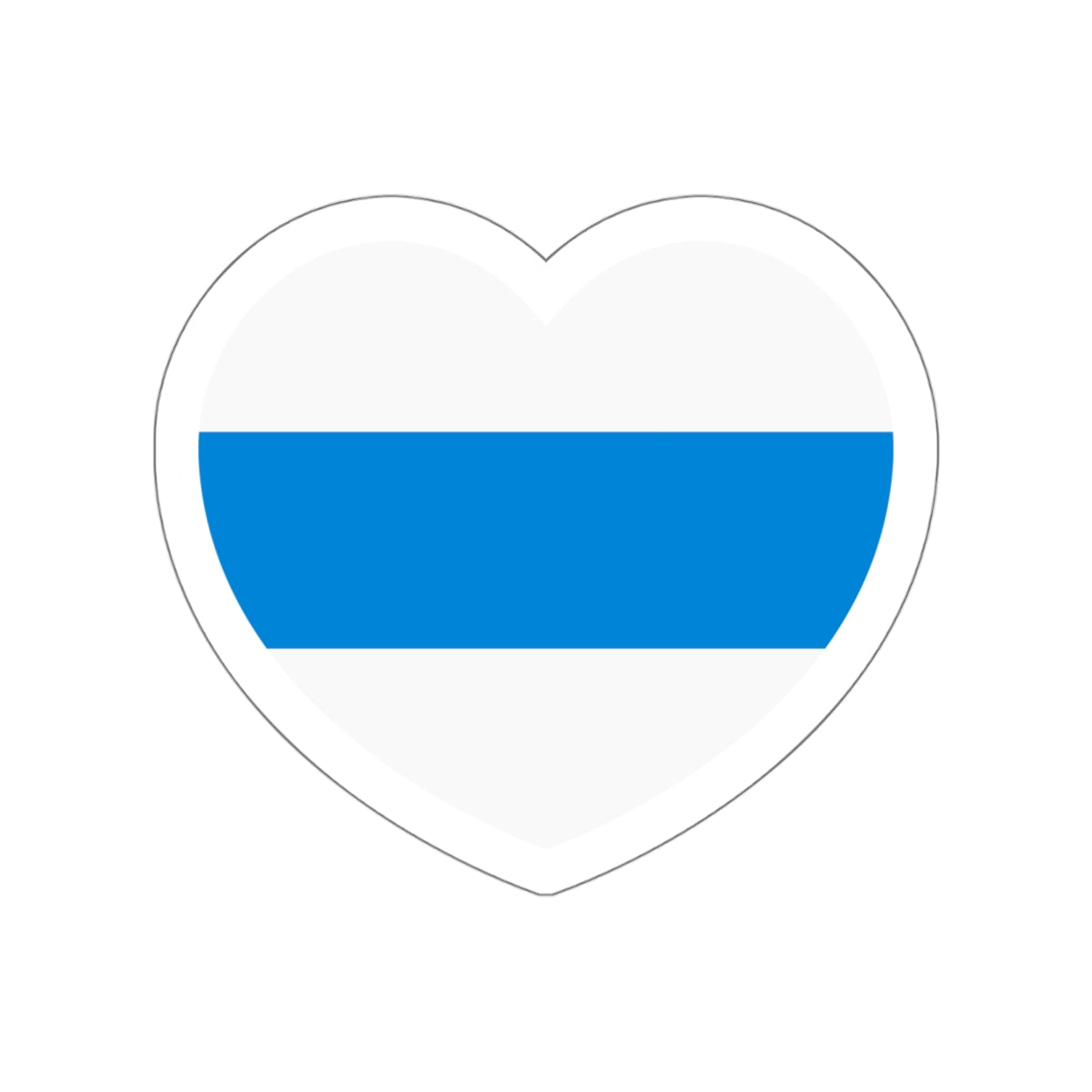 Heart Flag of Russia White-blue-white - STICKER Vinyl Die-Cut Decal-White-The Sticker Space