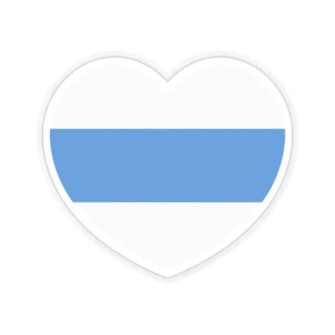 Heart Flag of Russia White-blue-white - STICKER Vinyl Kiss-Cut Decal 2 Inch Transparent - The Sticker Space