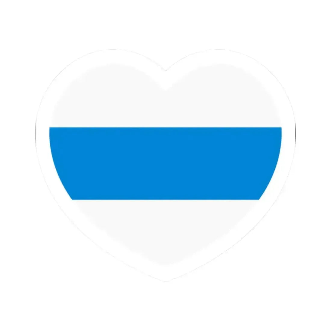 Heart Flag of Russia White-blue-white - STICKER Vinyl Kiss-Cut Decal 2 Inch White - The Sticker Space