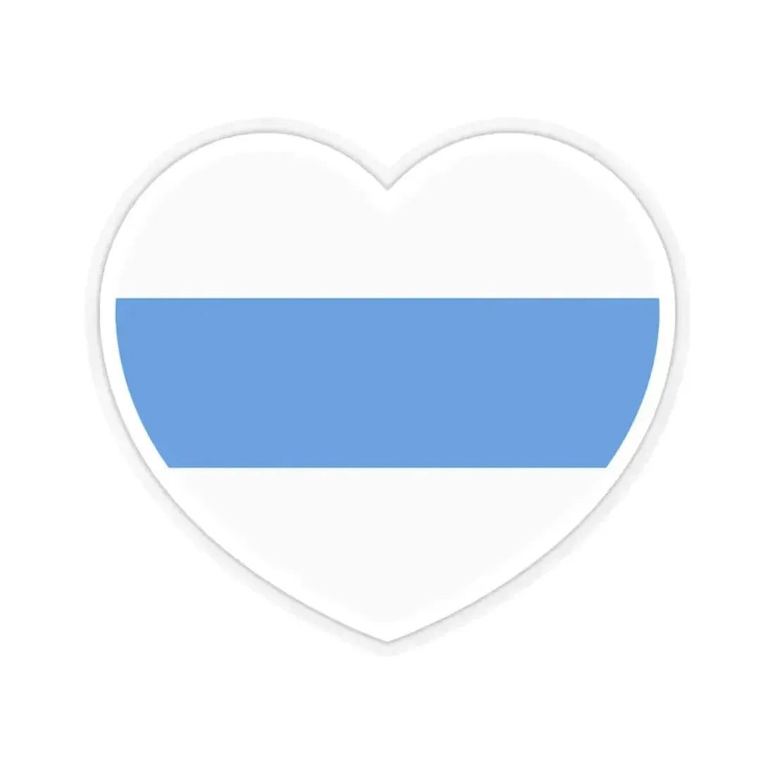 Heart Flag of Russia White-blue-white - STICKER Vinyl Kiss-Cut Decal 3 Inch Transparent - The Sticker Space