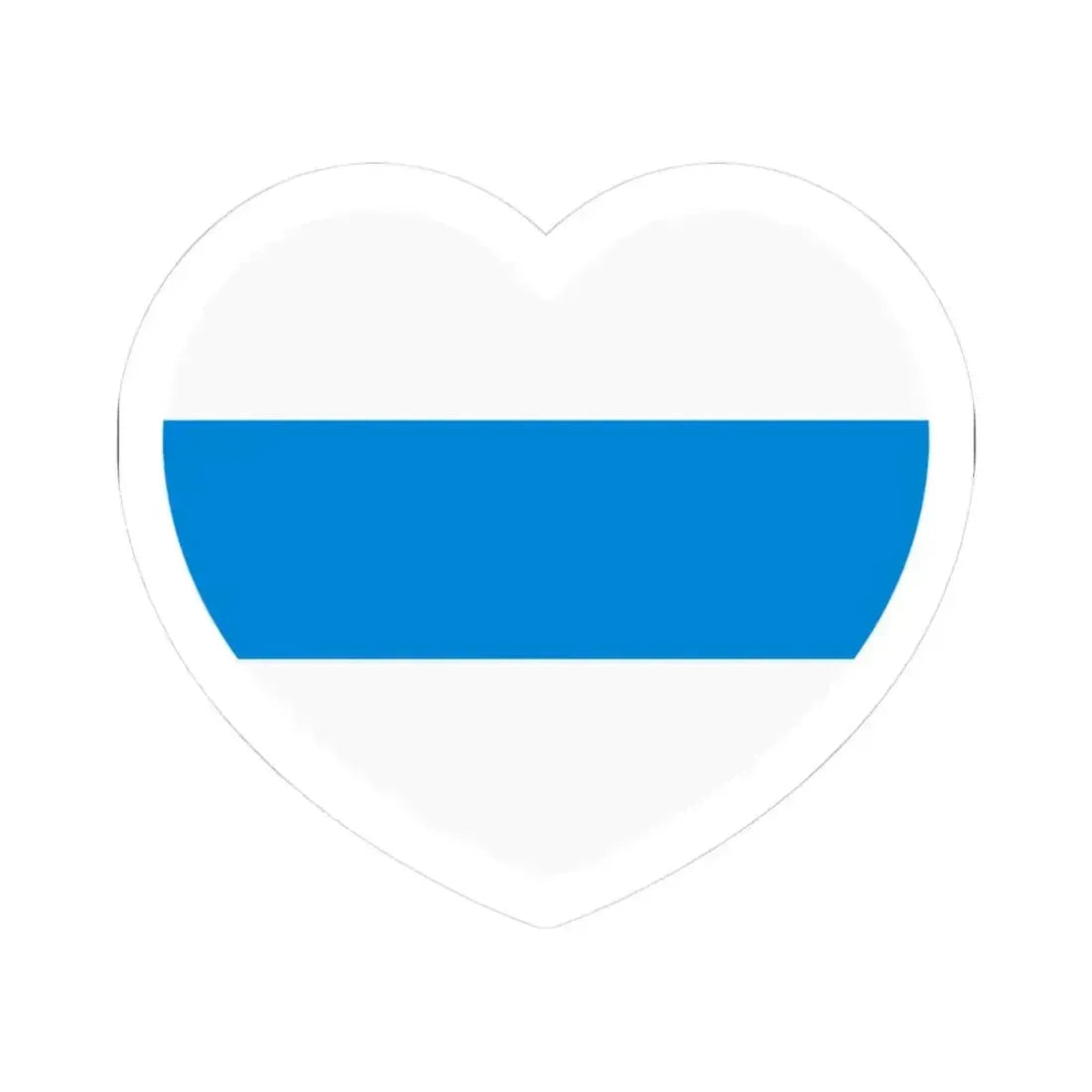 Heart Flag of Russia White-blue-white - STICKER Vinyl Kiss-Cut Decal 3 Inch White - The Sticker Space