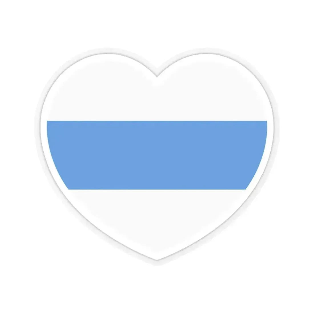 Heart Flag of Russia White-blue-white - STICKER Vinyl Kiss-Cut Decal 4 Inch Transparent - The Sticker Space