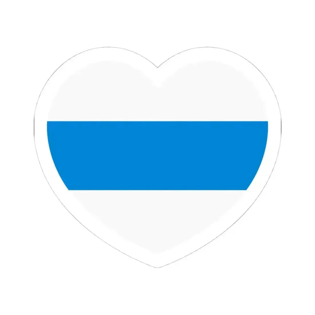 Heart Flag of Russia White-blue-white - STICKER Vinyl Kiss-Cut Decal 4 Inch White - The Sticker Space