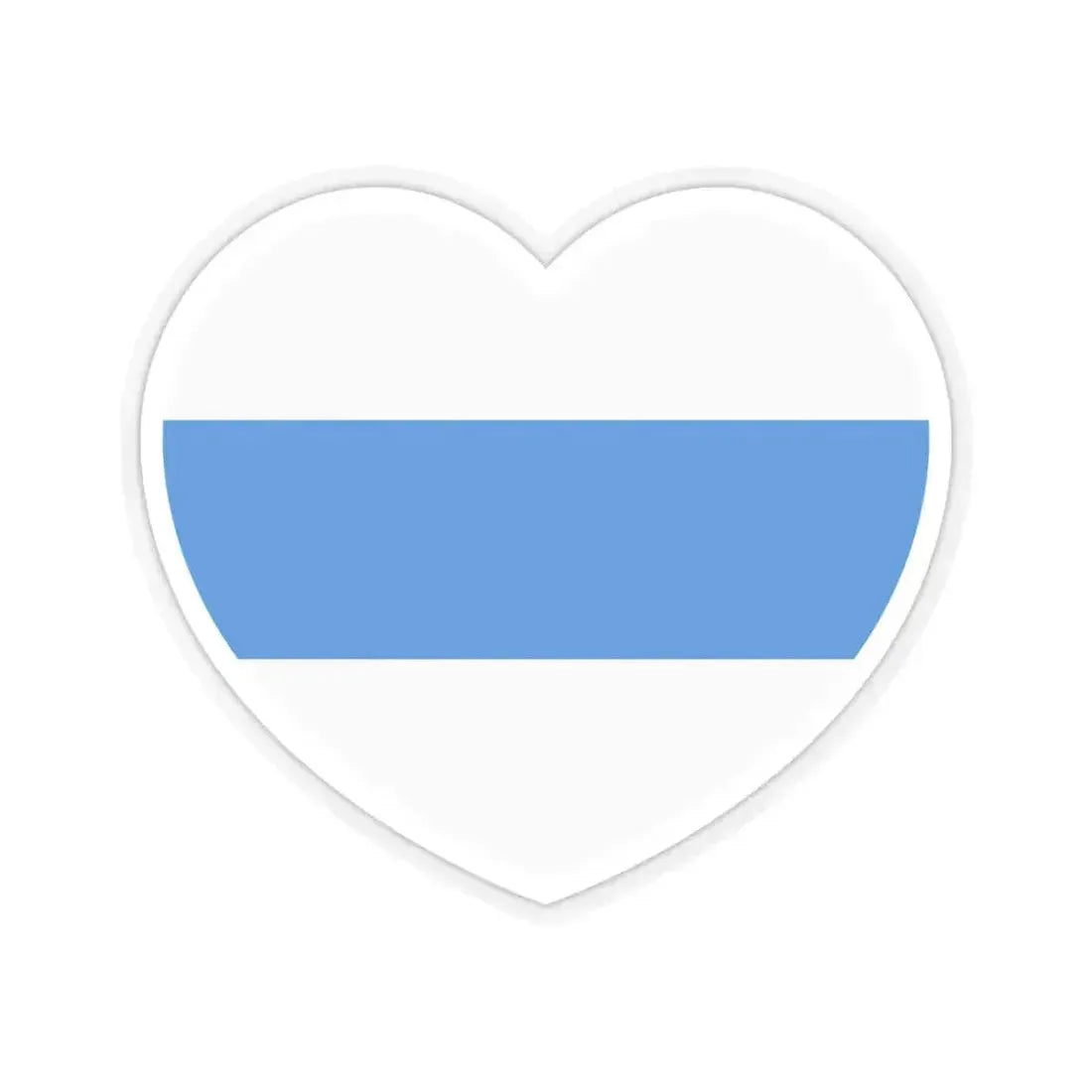 Heart Flag of Russia White-blue-white - STICKER Vinyl Kiss-Cut Decal 6 Inch Transparent - The Sticker Space