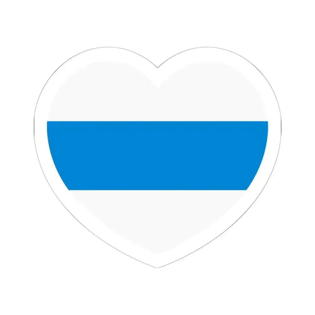 Heart Flag of Russia White-blue-white - STICKER Vinyl Kiss-Cut Decal 6 Inch White - The Sticker Space