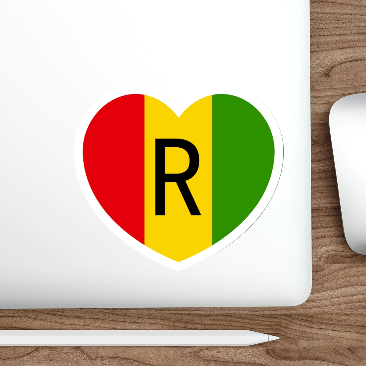 Heart Flag of Rwanda 1962-2001 - STICKER Vinyl Die-Cut Decal-The Sticker Space