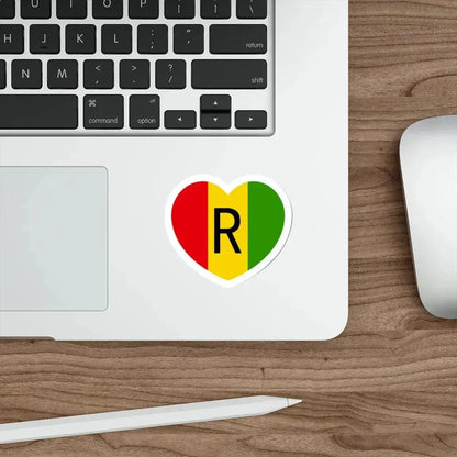 Heart Flag of Rwanda 1962-2001 - STICKER Vinyl Die-Cut Decal - The Sticker Space