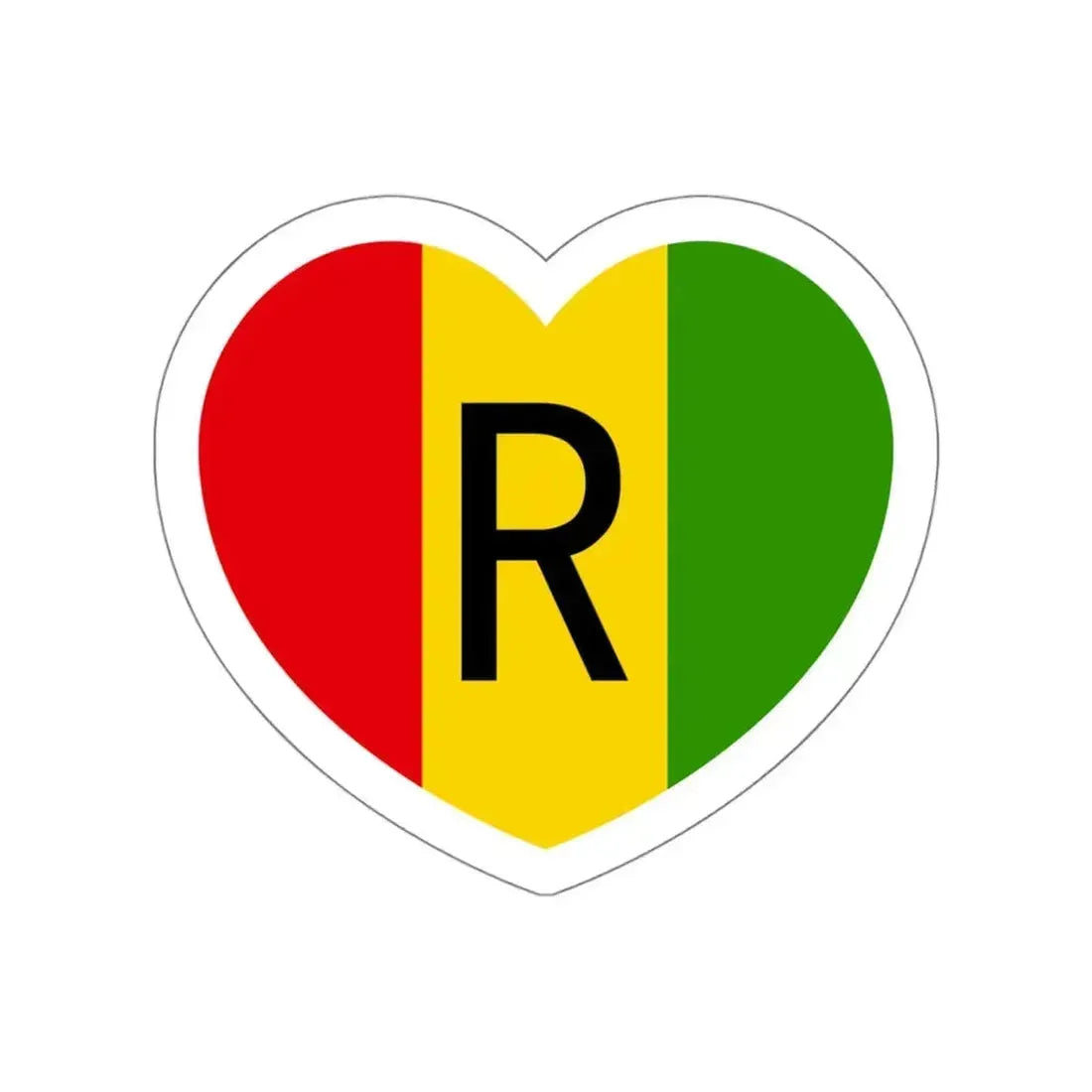 Heart Flag of Rwanda 1962-2001 - STICKER Vinyl Die-Cut Decal White Die-Cut 6 Inch - The Sticker Space
