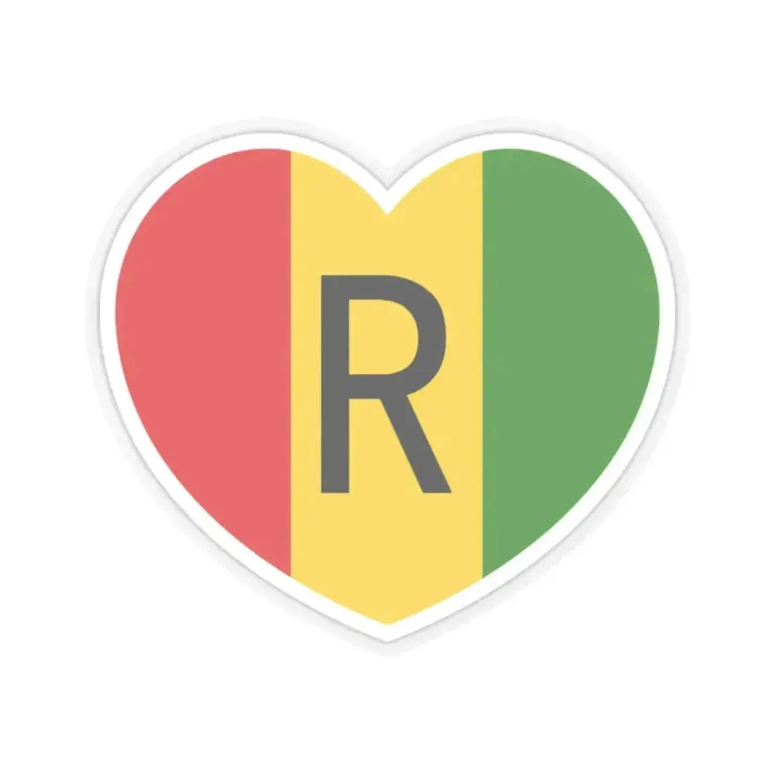 Heart Flag of Rwanda 1962-2001 - STICKER Vinyl Kiss-Cut Decal 2 Inch Transparent - The Sticker Space