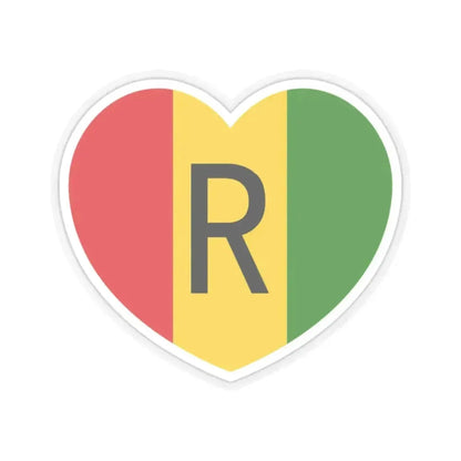 Heart Flag of Rwanda 1962-2001 - STICKER Vinyl Kiss-Cut Decal 2 Inch Transparent - The Sticker Space