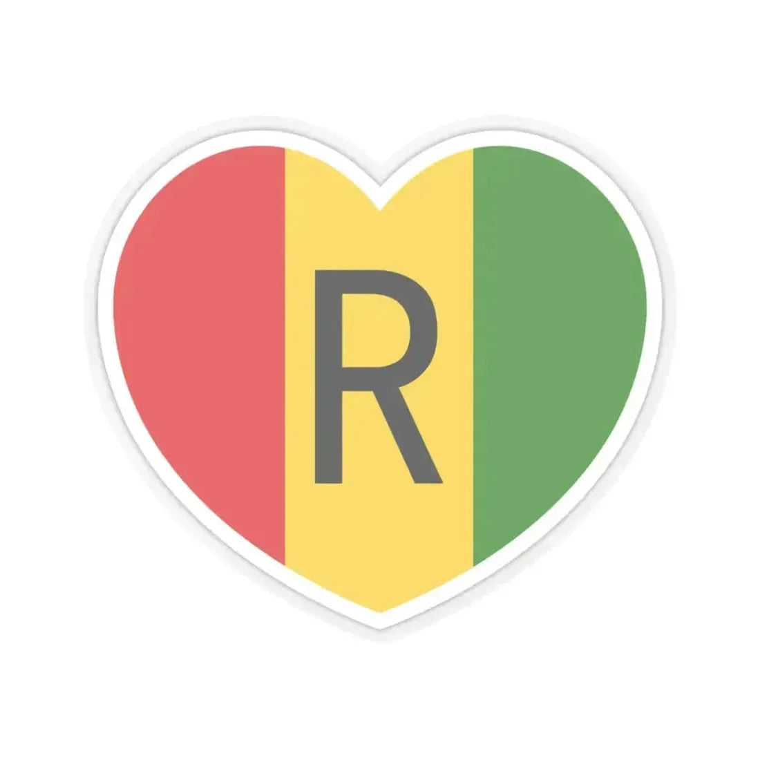 Heart Flag of Rwanda 1962-2001 - STICKER Vinyl Kiss-Cut Decal 3 Inch Transparent - The Sticker Space