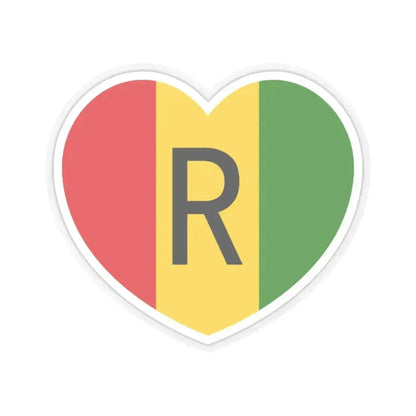 Heart Flag of Rwanda 1962-2001 - STICKER Vinyl Kiss-Cut Decal 3 Inch Transparent - The Sticker Space