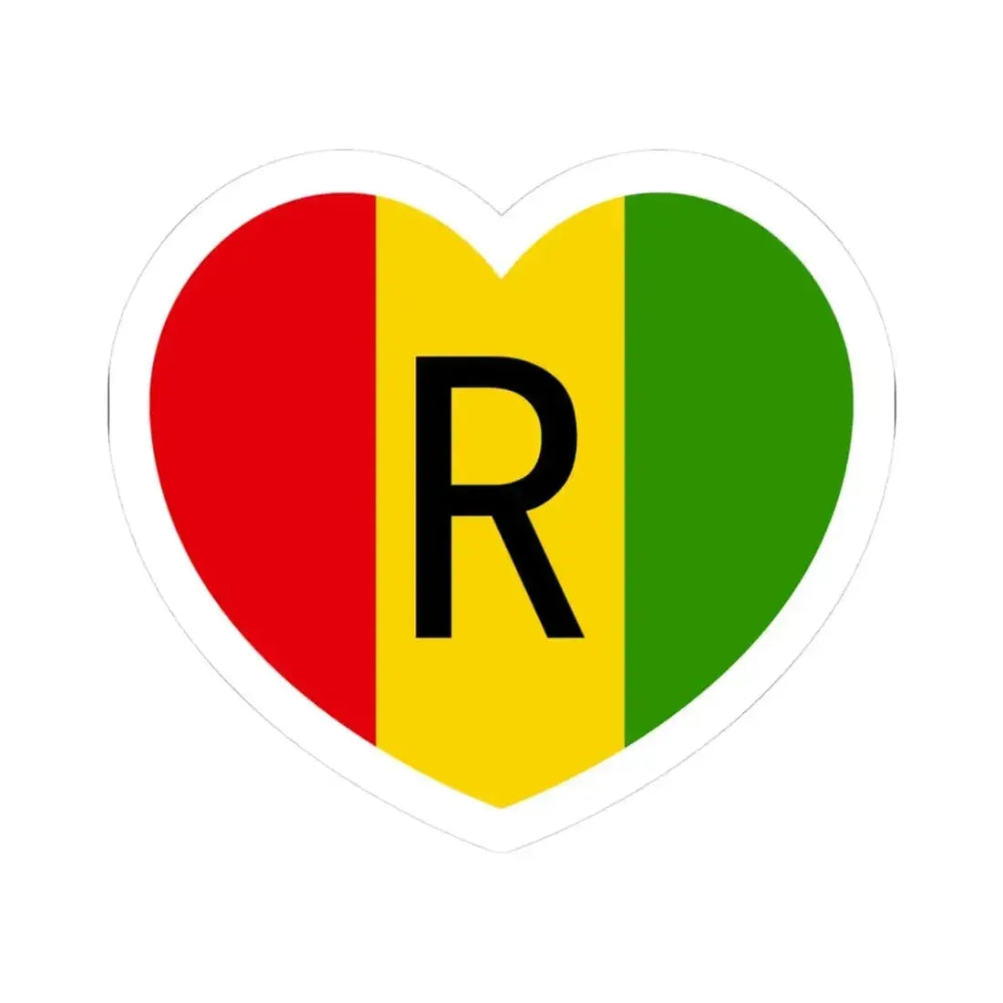 Heart Flag of Rwanda 1962-2001 - STICKER Vinyl Kiss-Cut Decal 3 Inch White - The Sticker Space