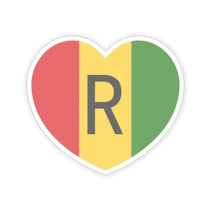 Heart Flag of Rwanda 1962-2001 - STICKER Vinyl Kiss-Cut Decal 4 Inch Transparent - The Sticker Space