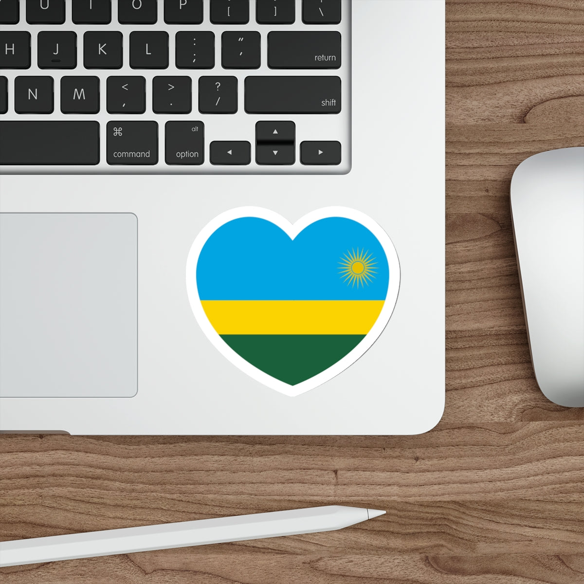 Heart Flag of Rwanda - STICKER Vinyl Die-Cut Decal-The Sticker Space