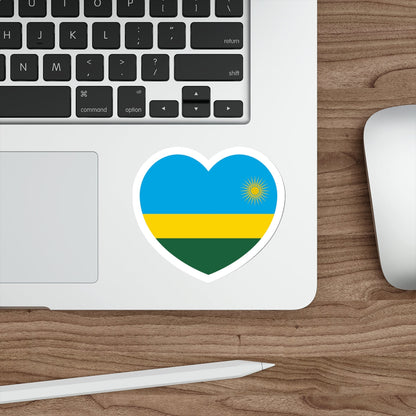 Heart Flag of Rwanda - STICKER Vinyl Die-Cut Decal-The Sticker Space