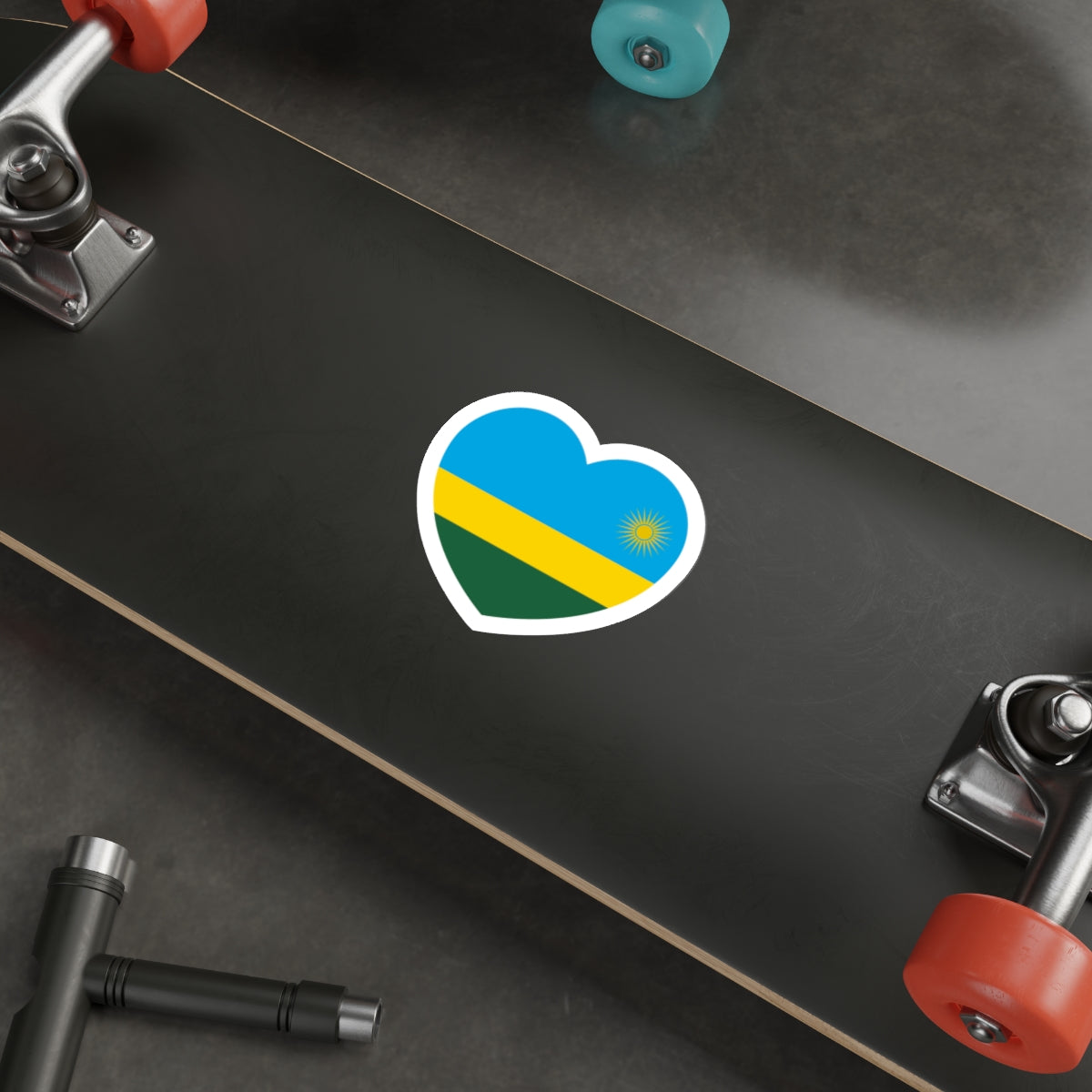 Heart Flag of Rwanda - STICKER Vinyl Die-Cut Decal-The Sticker Space