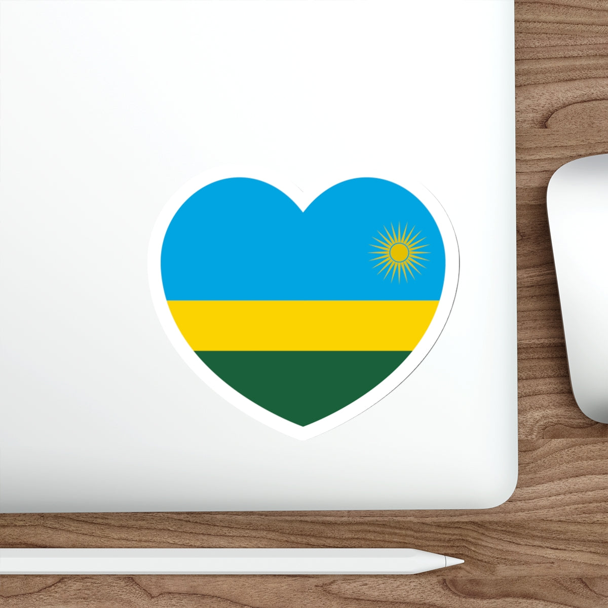 Heart Flag of Rwanda - STICKER Vinyl Die-Cut Decal-The Sticker Space