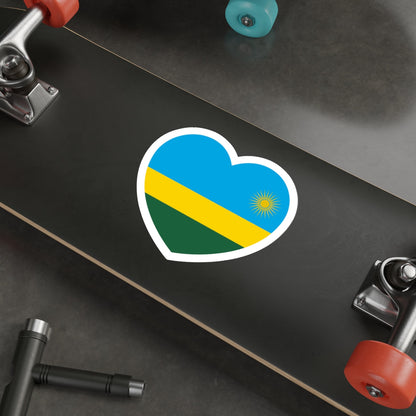 Heart Flag of Rwanda - STICKER Vinyl Die-Cut Decal-The Sticker Space