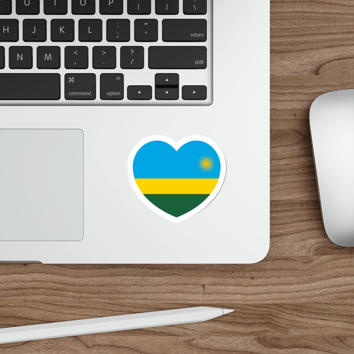 Heart Flag of Rwanda - STICKER Vinyl Die-Cut Decal-The Sticker Space