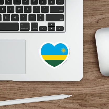 Heart Flag of Rwanda - STICKER Vinyl Die-Cut Decal-The Sticker Space