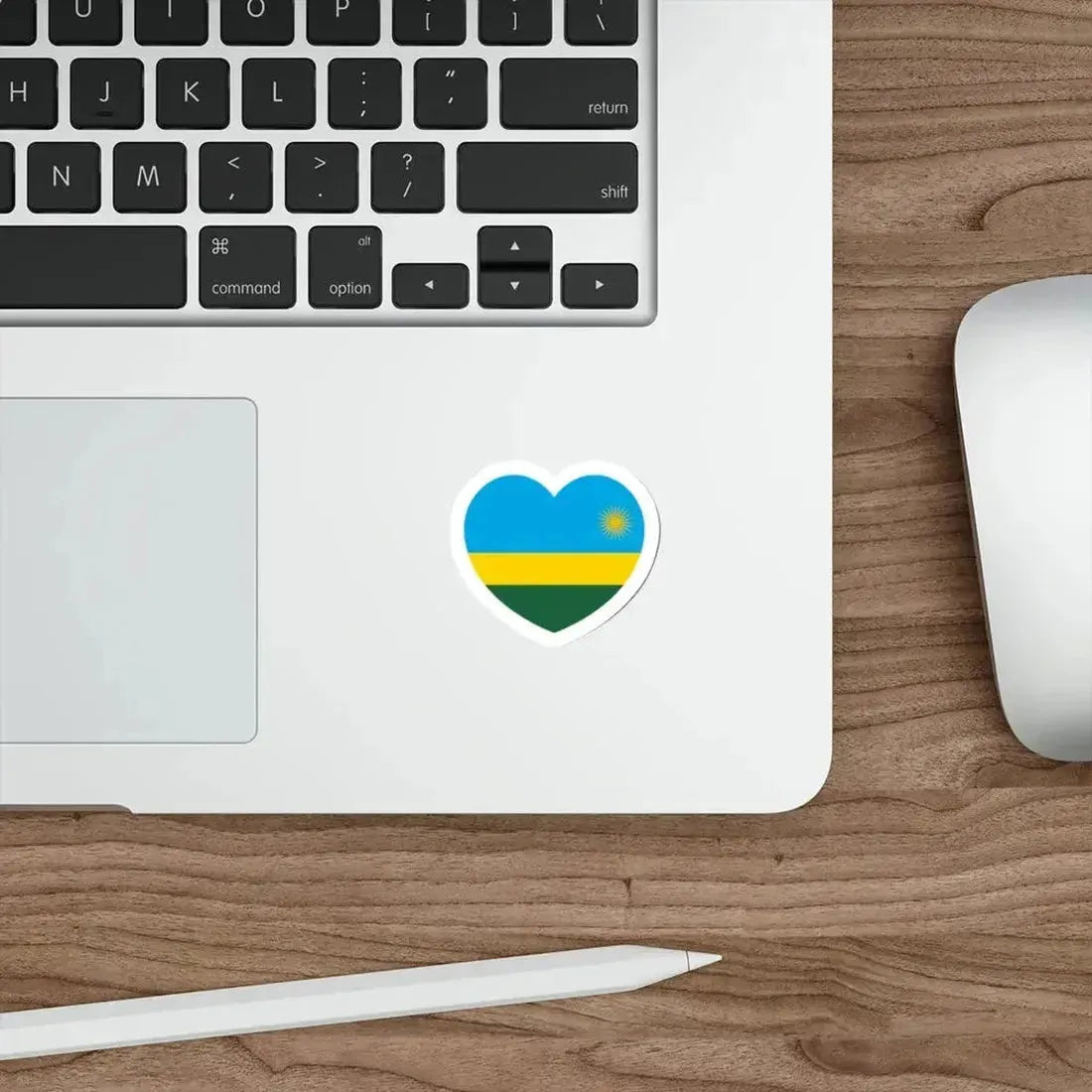 Heart Flag of Rwanda - STICKER Vinyl Die-Cut Decal - The Sticker Space