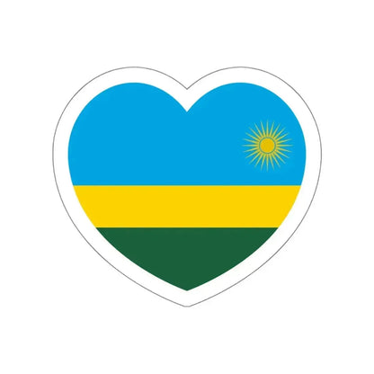 Heart Flag of Rwanda - STICKER Vinyl Die-Cut Decal White Die-Cut 6 Inch - The Sticker Space