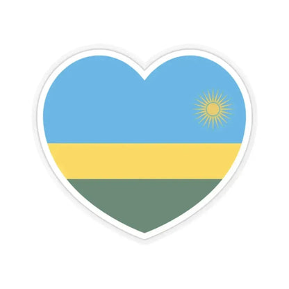 Heart Flag of Rwanda - STICKER Vinyl Kiss-Cut Decal 2 Inch Transparent - The Sticker Space