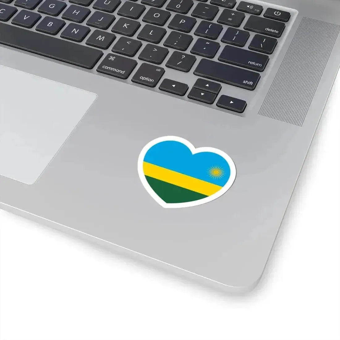 Heart Flag of Rwanda - STICKER Vinyl Kiss-Cut Decal - The Sticker Space