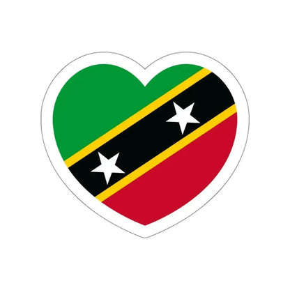 Heart Flag of Saint Kitts and Nevis - STICKER Vinyl Die-Cut Decal White Die-Cut 3 Inch - The Sticker Space