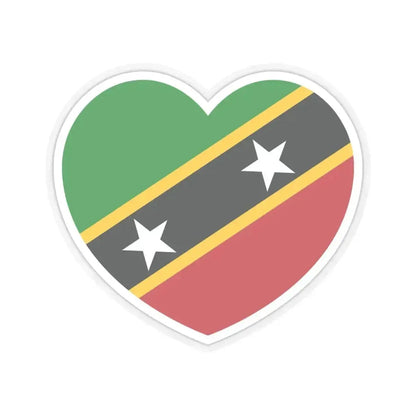 Heart Flag of Saint Kitts and Nevis - STICKER Vinyl Kiss-Cut Decal 6 Inch Transparent - The Sticker Space