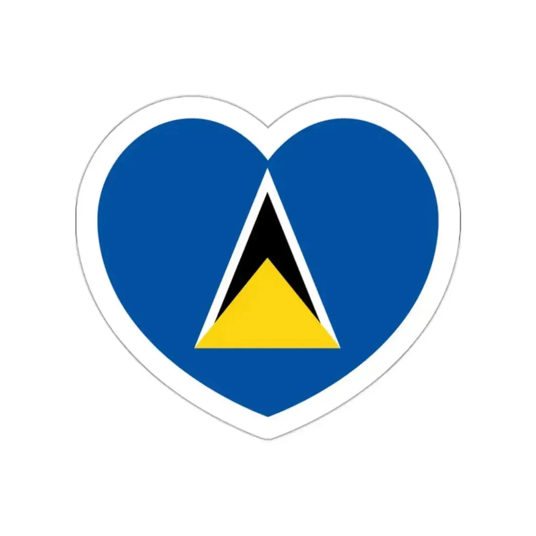Heart Flag of Saint Lucia 1979-2002 - STICKER Vinyl Die-Cut Decal - The Sticker Space