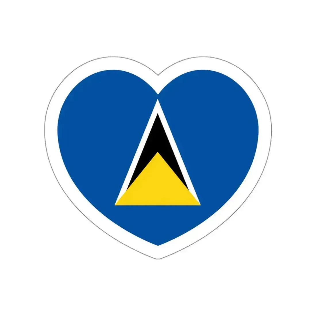 Heart Flag of Saint Lucia 1979-2002 - STICKER Vinyl Die-Cut Decal - The Sticker Space