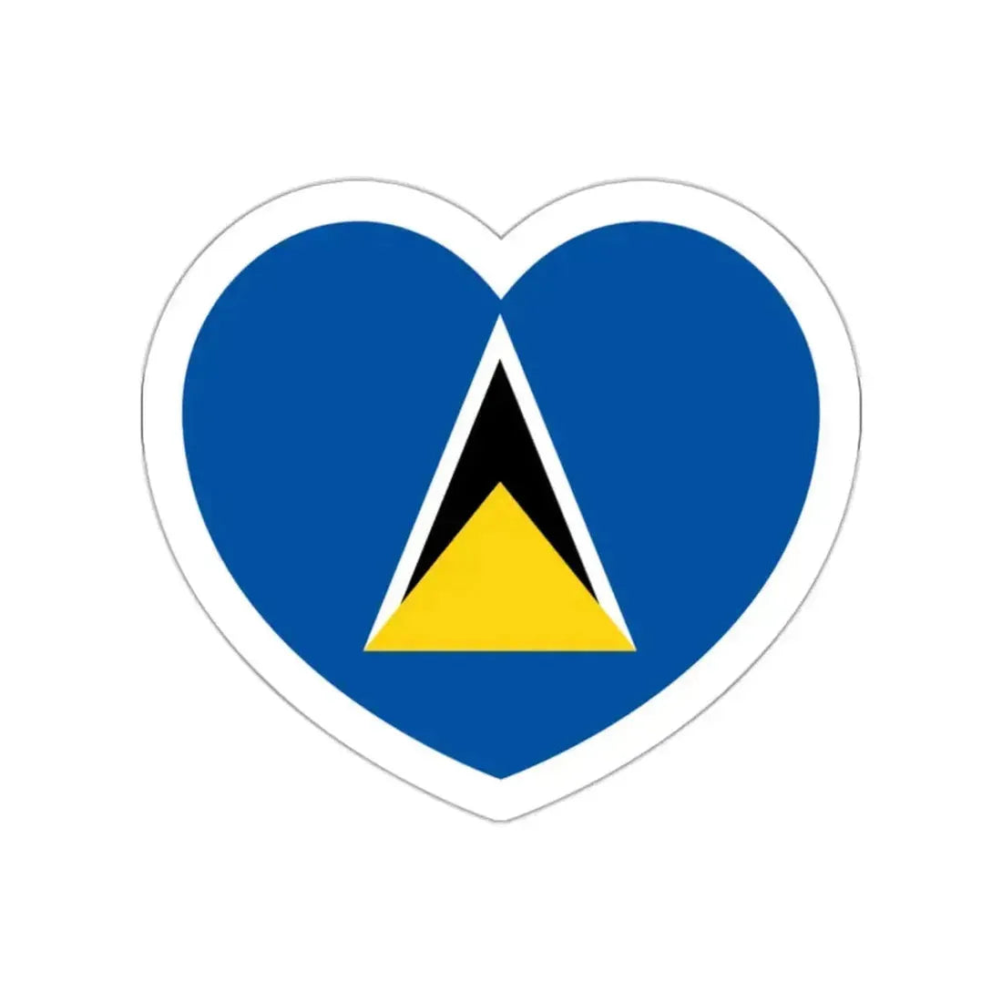 Heart Flag of Saint Lucia 1979-2002 - STICKER Vinyl Die-Cut Decal White Die-Cut 2 Inch - The Sticker Space