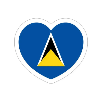 Heart Flag of Saint Lucia 1979-2002 - STICKER Vinyl Die-Cut Decal White Die-Cut 2 Inch - The Sticker Space