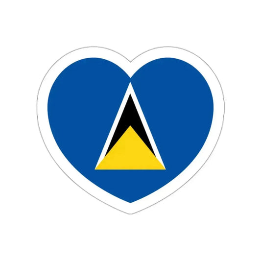 Heart Flag of Saint Lucia 1979-2002 - STICKER Vinyl Die-Cut Decal White Die-Cut 2 Inch - The Sticker Space
