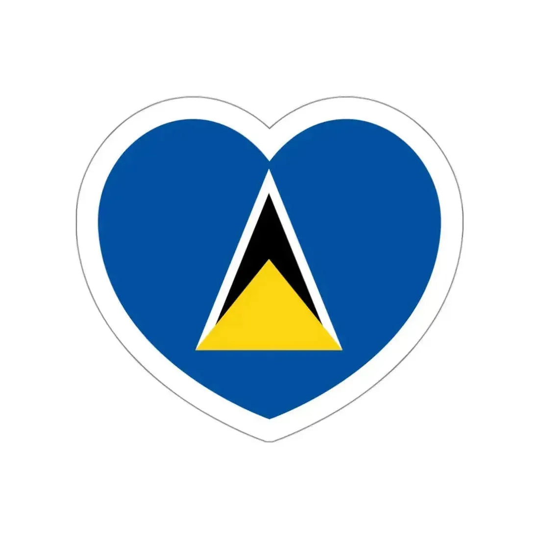 Heart Flag of Saint Lucia 1979-2002 - STICKER Vinyl Die-Cut Decal White Die-Cut 3 Inch - The Sticker Space