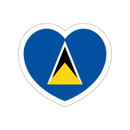 Heart Flag of Saint Lucia 1979-2002 - STICKER Vinyl Die-Cut Decal White Die-Cut 3 Inch - The Sticker Space