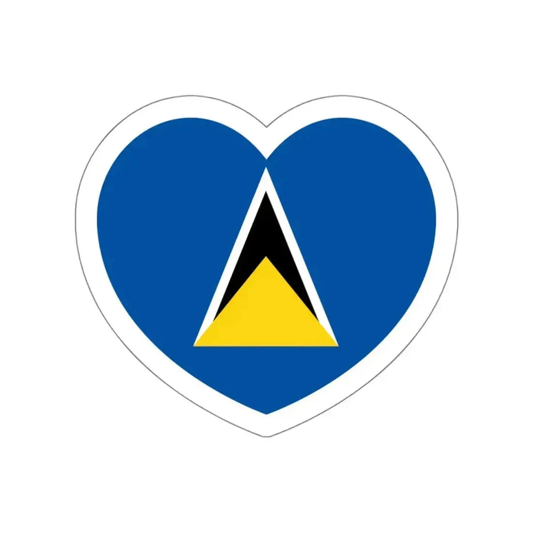 Heart Flag of Saint Lucia 1979-2002 - STICKER Vinyl Die-Cut Decal White Die-Cut 4 Inch - The Sticker Space