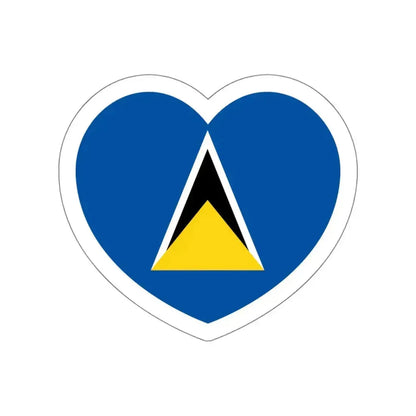 Heart Flag of Saint Lucia 1979-2002 - STICKER Vinyl Die-Cut Decal White Die-Cut 4 Inch - The Sticker Space