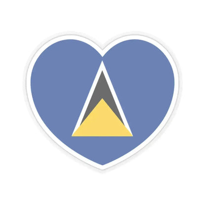 Heart Flag of Saint Lucia 1979-2002 - STICKER Vinyl Kiss-Cut Decal 2 Inch Transparent - The Sticker Space