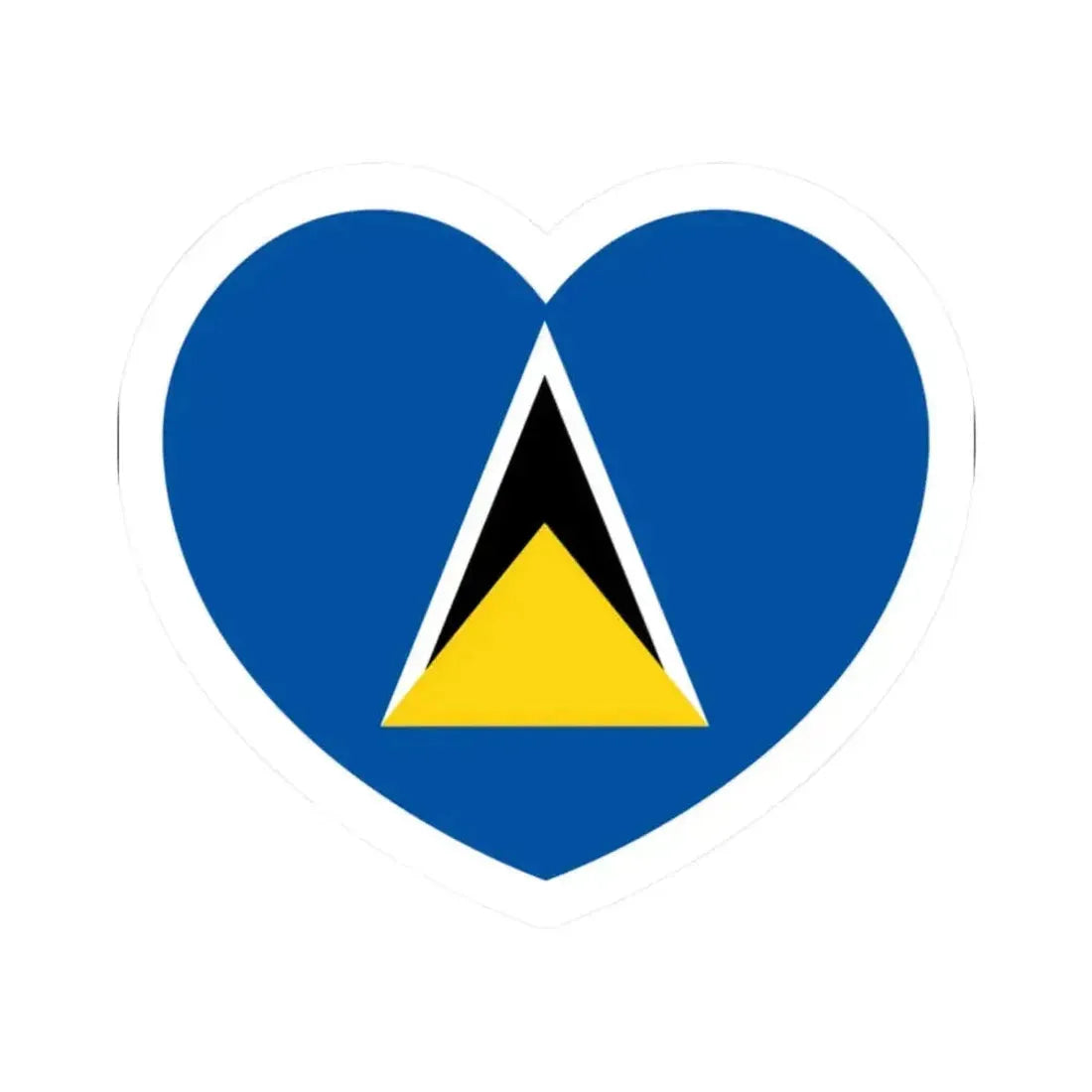Heart Flag of Saint Lucia 1979-2002 - STICKER Vinyl Kiss-Cut Decal 2 Inch White - The Sticker Space