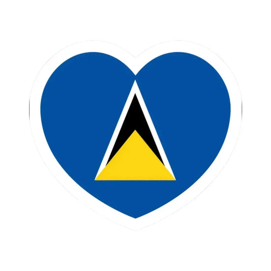 Heart Flag of Saint Lucia 1979-2002 - STICKER Vinyl Kiss-Cut Decal 2 Inch White - The Sticker Space