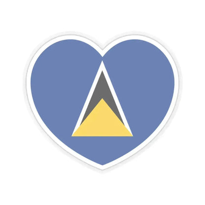 Heart Flag of Saint Lucia 1979-2002 - STICKER Vinyl Kiss-Cut Decal 3 Inch Transparent - The Sticker Space