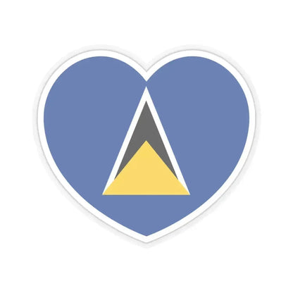 Heart Flag of Saint Lucia 1979-2002 - STICKER Vinyl Kiss-Cut Decal 4 Inch Transparent - The Sticker Space