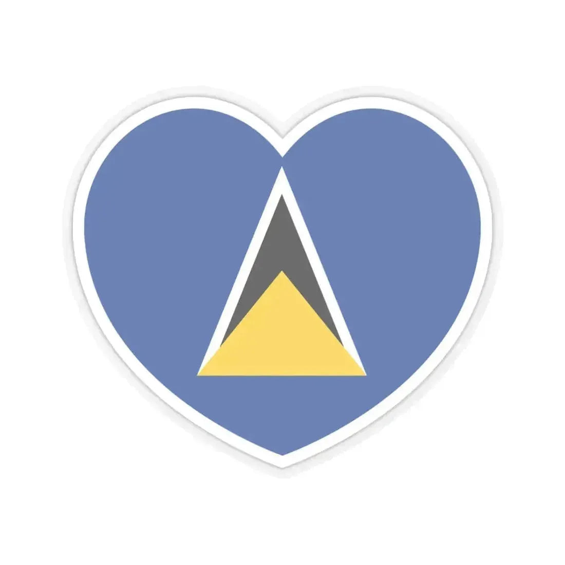 Heart Flag of Saint Lucia 1979-2002 - STICKER Vinyl Kiss-Cut Decal 6 Inch Transparent - The Sticker Space