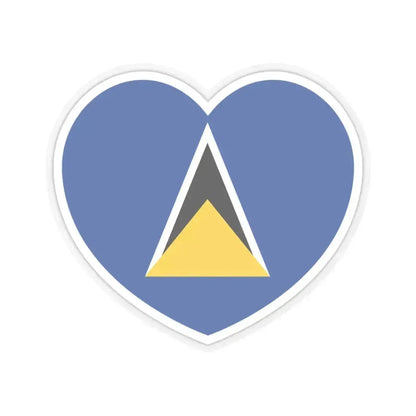 Heart Flag of Saint Lucia 1979-2002 - STICKER Vinyl Kiss-Cut Decal 6 Inch Transparent - The Sticker Space