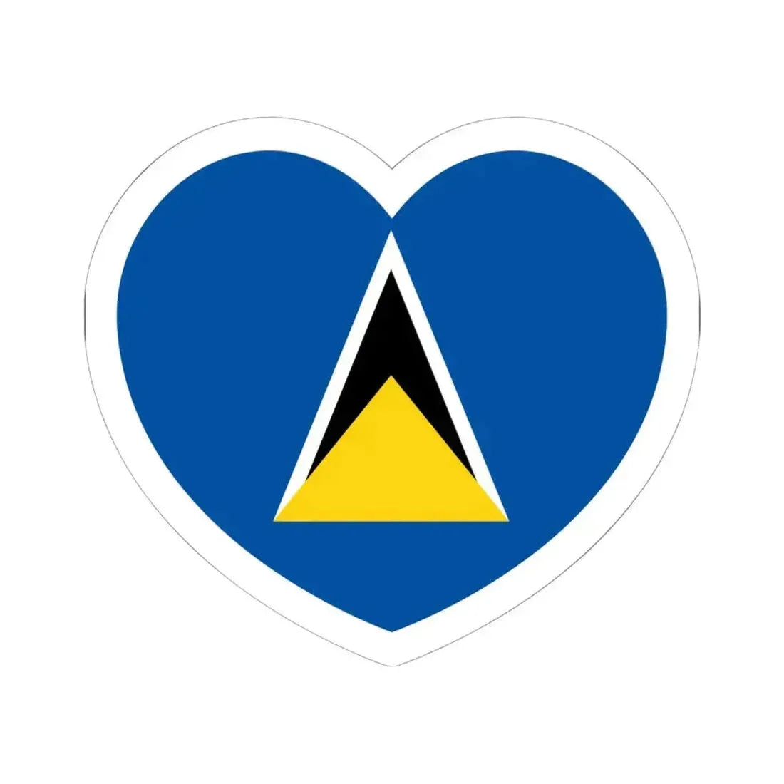 Heart Flag of Saint Lucia 1979-2002 - STICKER Vinyl Kiss-Cut Decal 6 Inch White - The Sticker Space